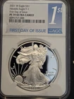2021-W Proof $1 Type 1 American Silver Eagle NGC PF70UC FDI First Label