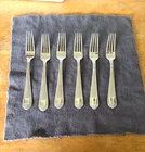 6 - Dinner Forks Lenox BEAD Plume 18/10 Glossy Stainless Steel 8-1/8" EUC