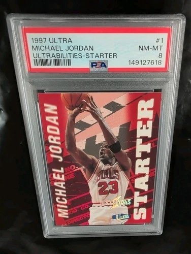 1997-98 Fleer Ultra #1 Michael Jordan Ultrabilities Starter PSA 8 NM-MT Tough!📈