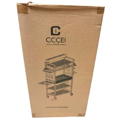 CCCEI Power Tool Organizer Cart with Charging Station NEW FY-GJC001 Rolling Rack