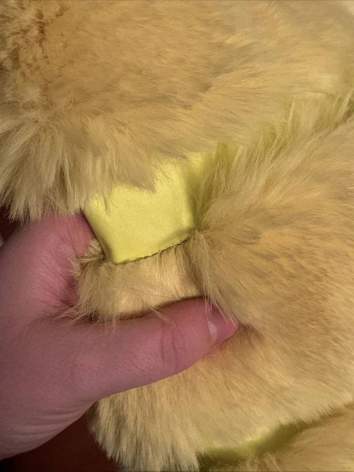 Yellow Faux Fur Long Sleeve Shoulder Shrug - No Brand, Y2K Club Scene - Image 4 of 4