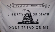 HEAVY DUTY COTTON CULPEPER MINUTEMEN FLAG - TEA PARTY - AMERICAN REVOLUTION
