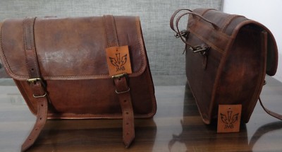 saddlebag  Leather Motorcycle  1Pair saddlebags Panniers  Brown Design By JMB