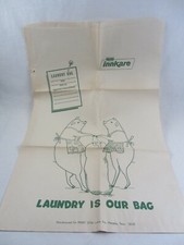 vtg Heavy Paper LAUNDRY BAG w/Pigs by IMA Innkare, IMART, 17" x 26.5", Very Cool