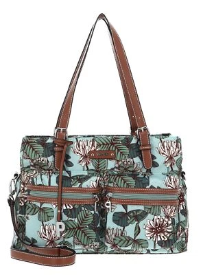PICARD Sonja Shopper M Schultertasche Tasche Flowerbed türkis Neu - Bild 1 von 4