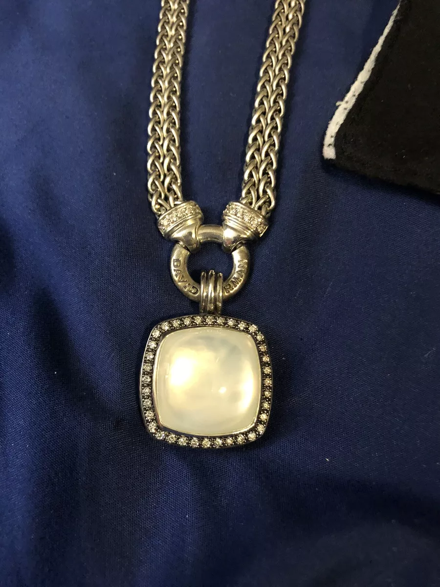 David Yurman double wheat chain Moonstone pendant both with