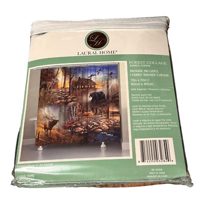 Laural Home Forest Collage Shower Curtain 72x72 Cabin Cottage