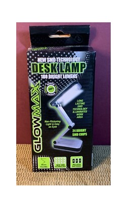 GLOWMAX FOLDUP DESK LAMP ILLUMINATES WORK AREA STILL IN ORIGINAL PACKAGE