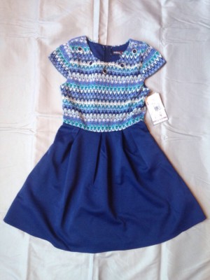 Stella & Sienna By Trixxi Girls Dress Sz 10 NWT Navy Blue Crochet Top  Pleated | eBay