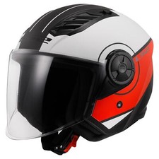 OPEN FACE MOTORBIKE HELMET LS2 OF616 AIRFLOW II Ece22.06 COVER MATT WHITE RED