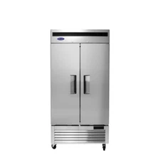 Atosa MBF8502GR Two Solid Door Bottom Mounted Reach-In Freezer 2 Section Silver