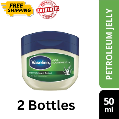 2 x 50 ml Vaseline Aloe Vera Pure Repairing Jelly Original Intensive Lip &  Body | eBay
