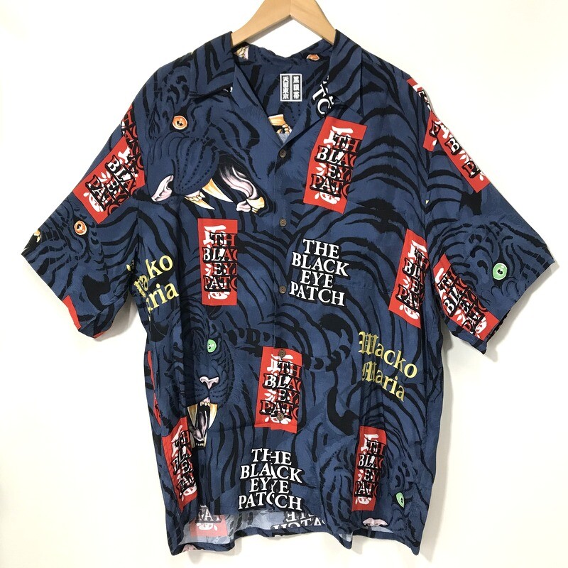 Wacko Maria Hawaiian Shirt Open Collar Tiger Aloha S/S Used Japan  