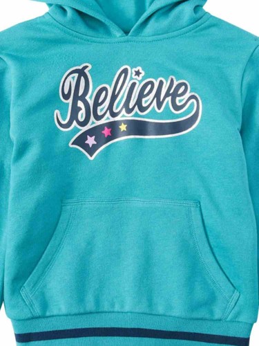 Girls Aqua Hazel 3D Unicorn Costume Hoodie Believe Sweatshirt 4 - Picture 2 of 3