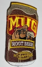 MUG Root Beer Soda can Embroidered Patch 2x3.5"