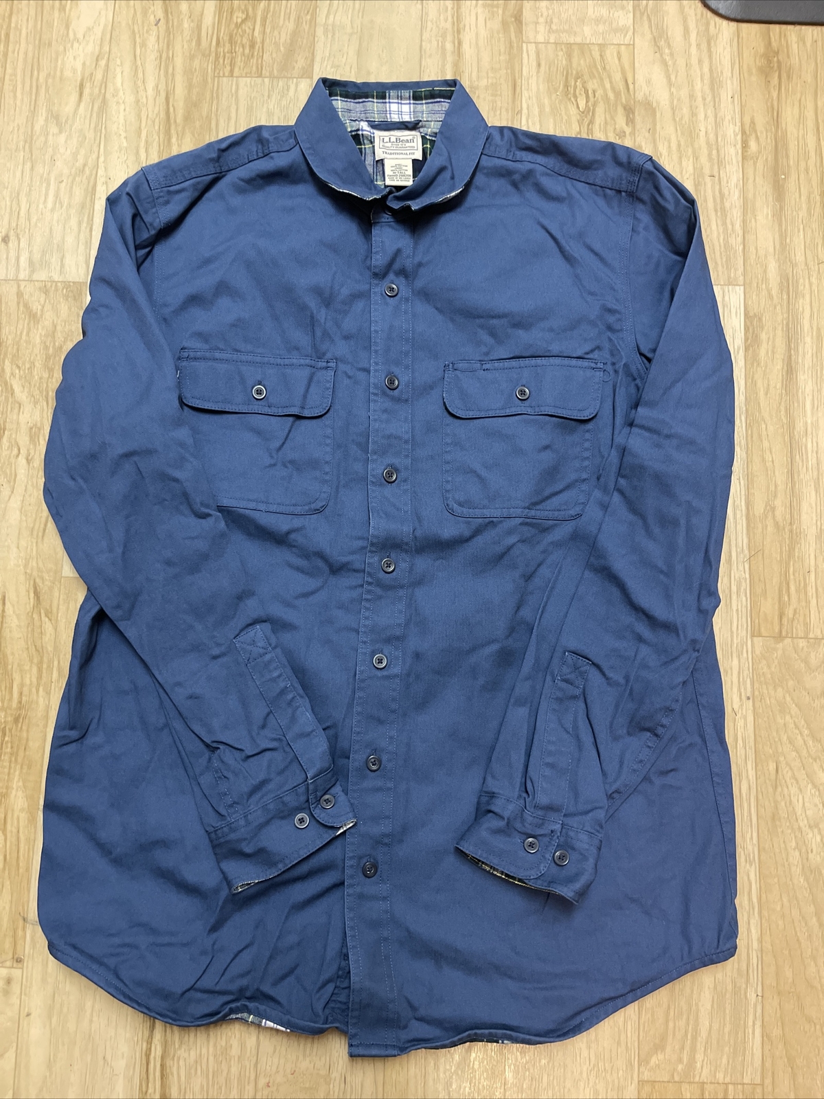 VTG LL Bean Hurricane Flannel Lined Work Shirt Jacket Men’s MT Blue