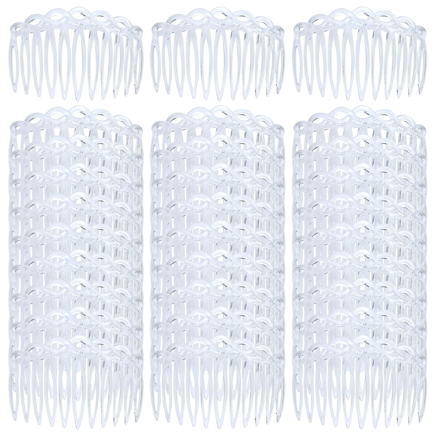 Cinaci 30 Pieces Clear White French Twist Water Wave Plastic Hair Side Combs Sli
