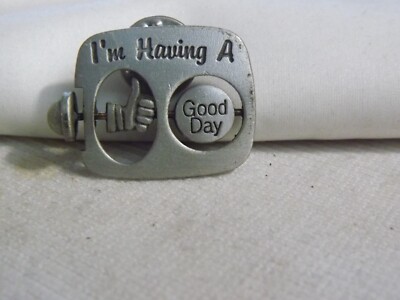 I'm Having A ''Good Day'' Thumb Up ''Bad Day'' Thumb Down Moveable  Lapel Hat Pin
