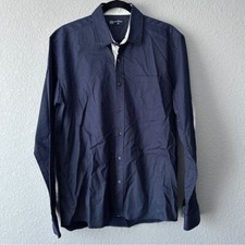 C A Polka Dot Dress Shirt Sz M