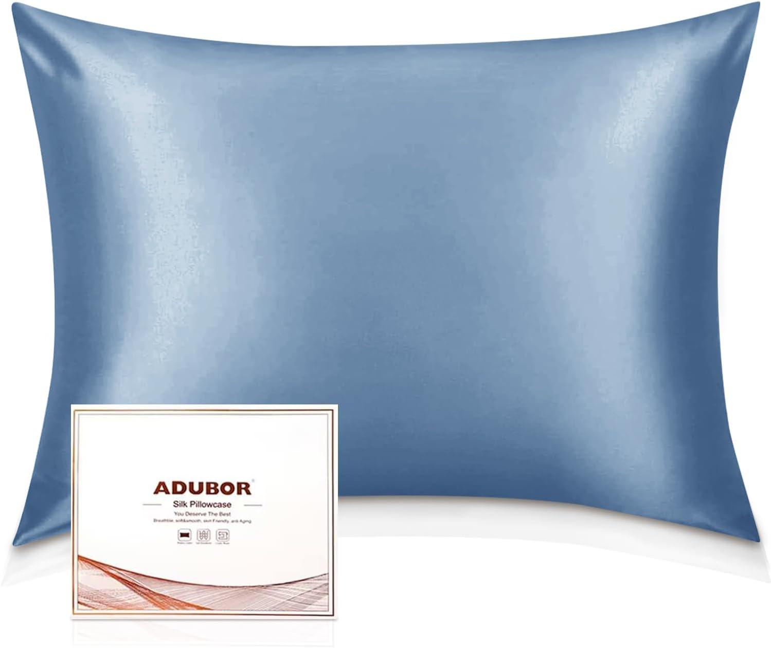 Adubor Silk Pillowcase for Hair and Skin 23 Momme Mulberry Silk Pillow Covers 20-image