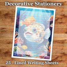 25 Sheets Decorative Paper Letter Writing Paper Color Stationery - Sea Life 039