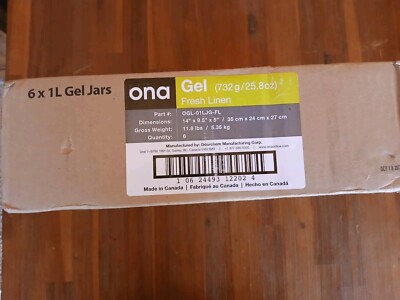Box of 6 ONA Natural Odor Neutralizer Gel Fresh Linen 25.8oz B5