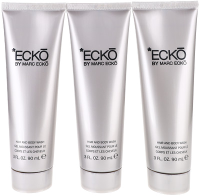 Ecko von Marc Ecko für Männer Kombipackung: Haar- und Duschgel (3 x 3,0 Unzen) Neu