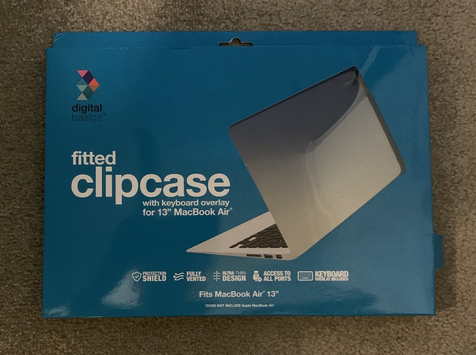 Digital Basics Fitted Clip Case w/ Keyboard Overlay for 13&rdquo; MacBook Air in Black