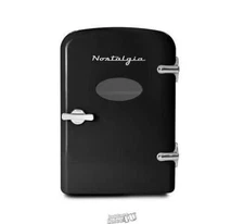 Nostalgia Electrics Retro 6-Can Personal Refrigerator Black