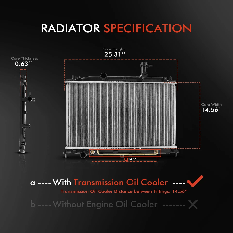 Radiador con enfriador de aceite para Hyundai Accent 2006 2007 2008 2009 2010 2011 1,6 L automático Foto 2 de 4