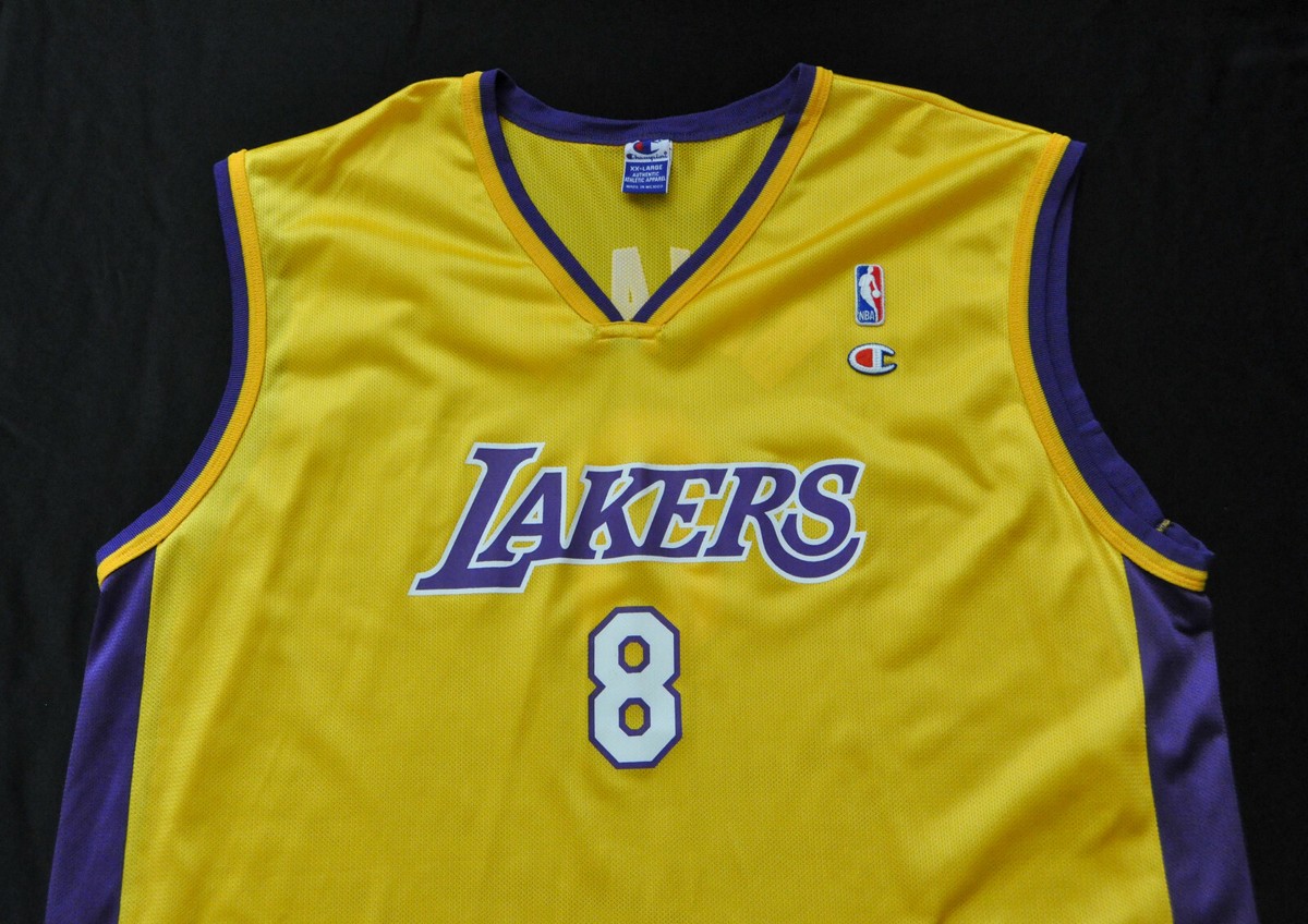 Kobe Bryant #8 Los Angeles Lakers Champion Jersey Yellow LA NBA