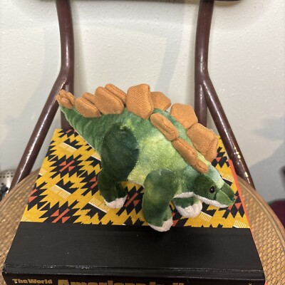Wild Republic Stegosaurus Dinosaur Dino Plush Stuffed Animal 9'' Green Brown