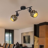 Deckenleuchte Deckenlampe Spotleiste KüChenleuchte Kristalle Spots Verstellbar