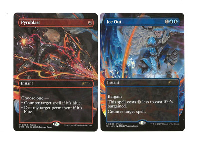 PYROBLAST + ICE OUT Manga Promo MTG English NM Magic anime borderless