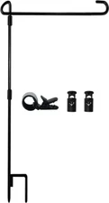 Garden Flag Stand-Holder-Pole with Garden Flag Stopper and Anti-Wind Clip for...