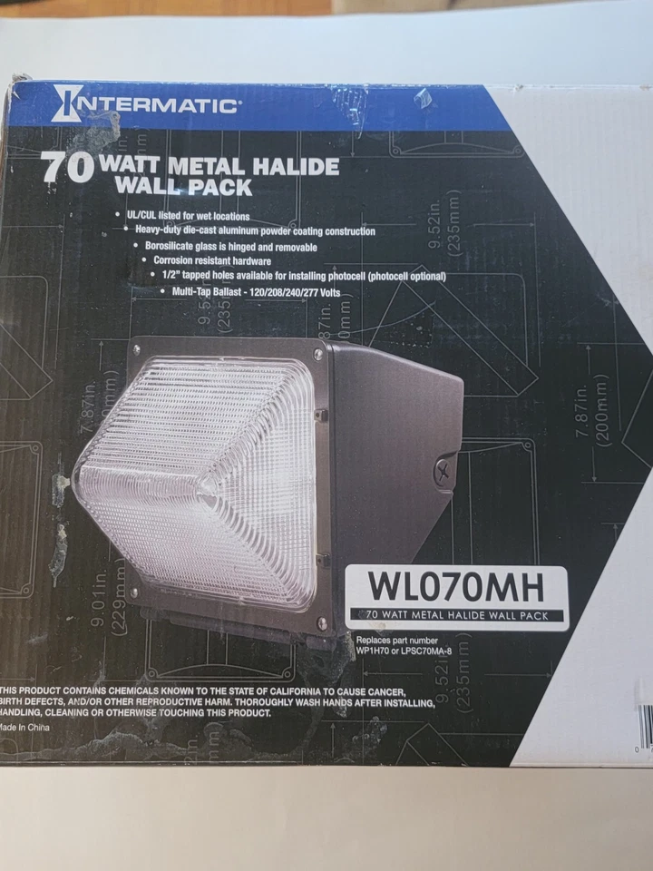 Paquete de luz de pared de halogenuros metálicos Intermatic de 70 vatios, WL070MH - comercial industrial Foto 3 de 4
