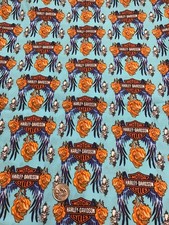 CUSTOM 1 Yard HARLEY DAVIDSON LOGO HD Motorcycle Cotton Fabric 36 X 56