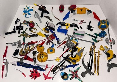 Large Lot Of Mostly Power Rangers Weapons & Accessories. So Many Parts!