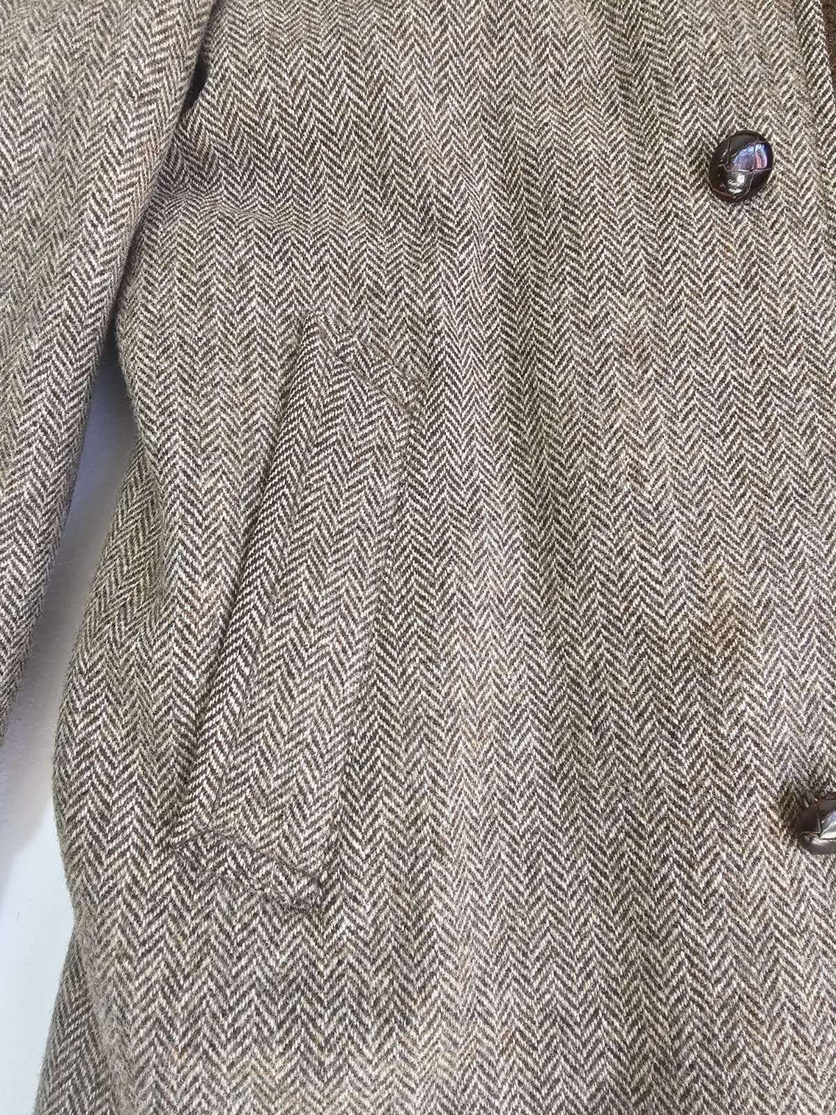 Vintage Tweed Herringbone Brown Lined Jacket 36  Lakeland Lawrence Union Made thumbnail 13