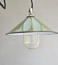 Vintage green enamel industrial pendant light mid-century ceiling light 