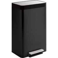 Kohler Step Trash Can, 13 Gallon, Black Stainless Steel