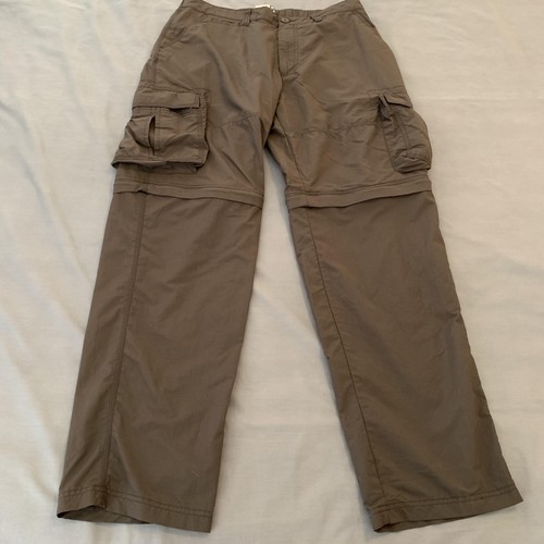 Rugged Exposure Cargo Pants Mens 32x30 Brown Nylon Convertible Hiking Travel