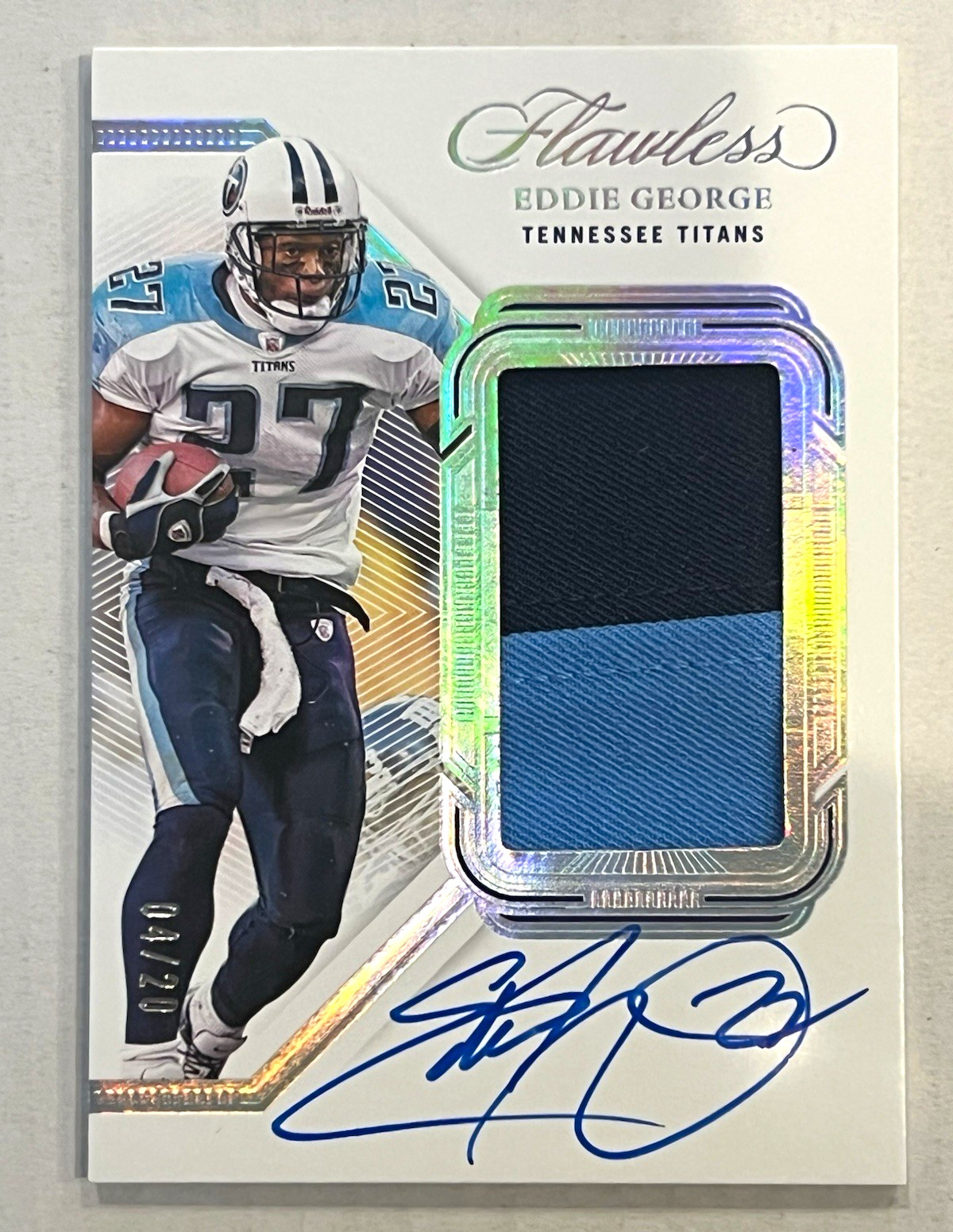 Panini 2023 Flawless Eddie George Patch Auto Silver #PA-EGE /20 Titans