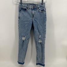 Cat  Jack Jeans Girls Sz 7 Blue Denim Elastic Waist