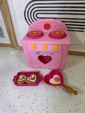 Complete Lalaloopsy Pink Stove / Oven w/ 2 heart cookies, fry pan, and heart egg