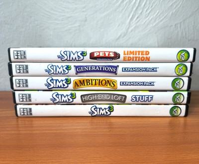 Sims 3 (Windows/Mac: Mac and Windows, 2009)+ 4 Expansions Pets-High End Stuff + 