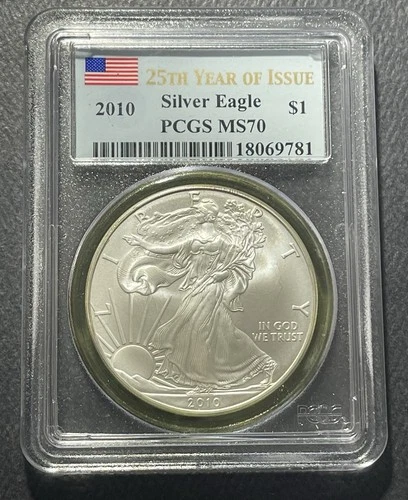 American Silver Eagle 2010 one ounce Silver Coin: PCGS MS70-BL9602853-7