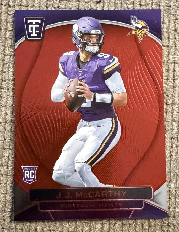 2024 Panini Totally Certified - Rookies J.J. McCarthy #127 Mirror Red /249 (RC)