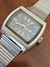 Eberhard Automatic HF Square TV Gehäuse Stahl Doppel Datum Vintage Uhr
