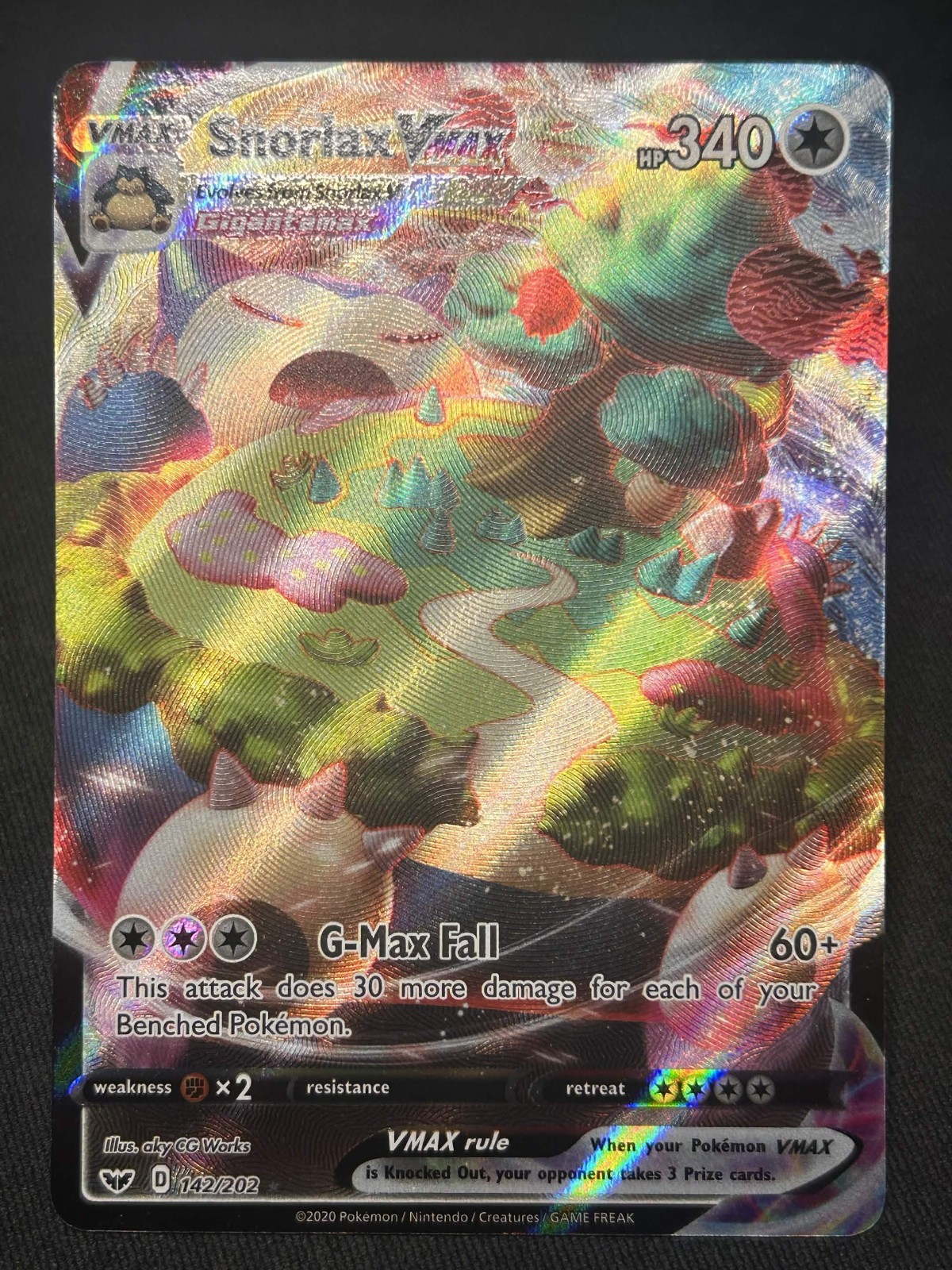 Snorlax VMAX 142/202 Sword & Shield Ultra Rare Full Art Holo 340 HP